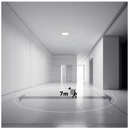 Applique LED pour salle de bain avec détecteur de mouvement et crépuscule NIVERA LED/12W/230V IP54 3000/4000/6000K 22,5x22,5 cm blanc + télécommande