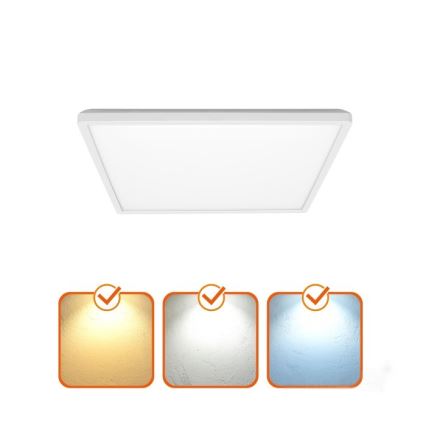 Applique LED pour salle de bain avec détecteur de mouvement et crépuscule NIVERA LED/12W/230V IP54 3000/4000/6000K 22,5x22,5 cm blanc + télécommande