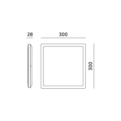Applique de salle de bain LED avec détecteur de mouvement et crépuscule NIVERA LED/24W/230V IP54 3000/4000/6000K 30x30 cm noir + télécommande