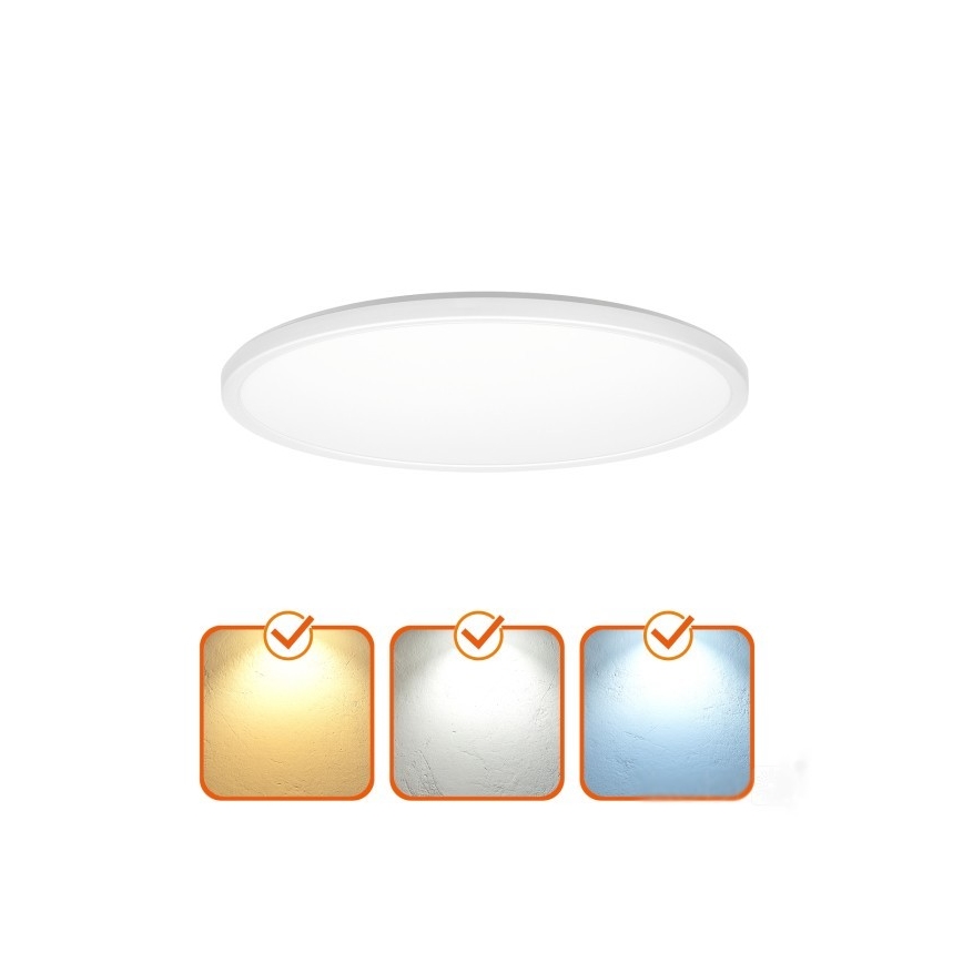 Applique LED pour salle de bain avec détecteur de mouvement et crépuscule NIVERA LED/32W/230V IP54 3000/4000/6000K Ø 42 cm blanc + télécommande