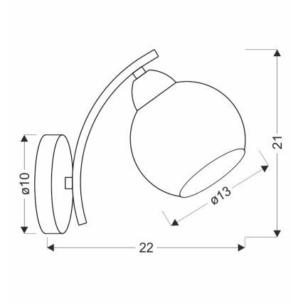 Applique murale AMOS 1xE27/40W/230V chrome brillant