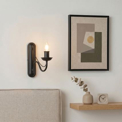 Applique murale ANTON 1xE14/60W/230V noire