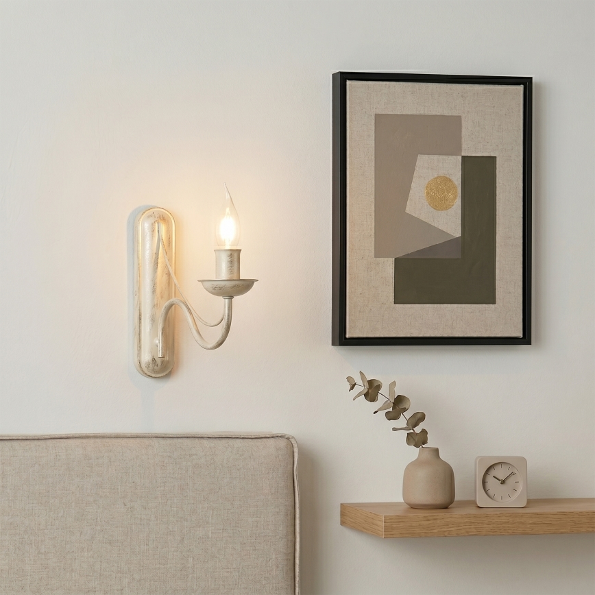 Applique murale ANTON 1xE14/60W/230V patine blanche