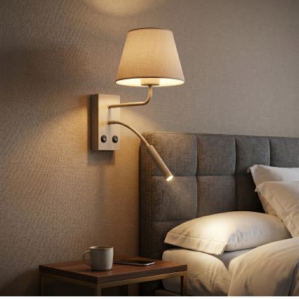 Applique murale ARDEN 1xE27/15W/230V + 1xG9/8W beige