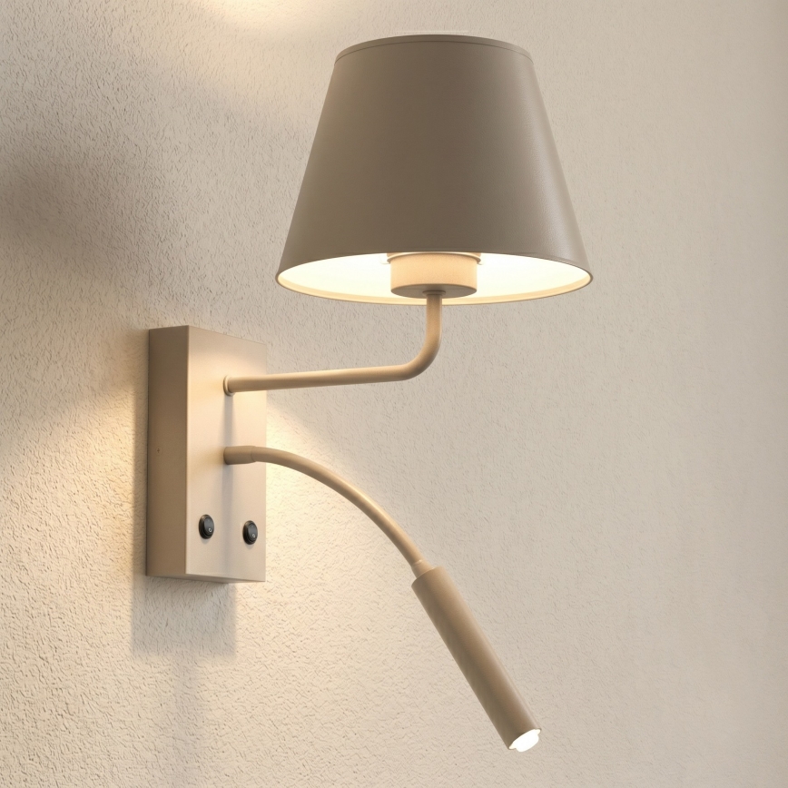 Applique murale ARDEN 1xE27/15W/230V + 1xG9/8W beige