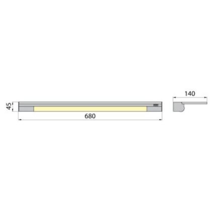 Applique murale avec étagère APERA T5 G5/13W/230V 68 cm