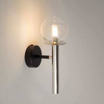 Applique murale DAISY 1xG9/12W/230V chrome brillant/noir/transparent