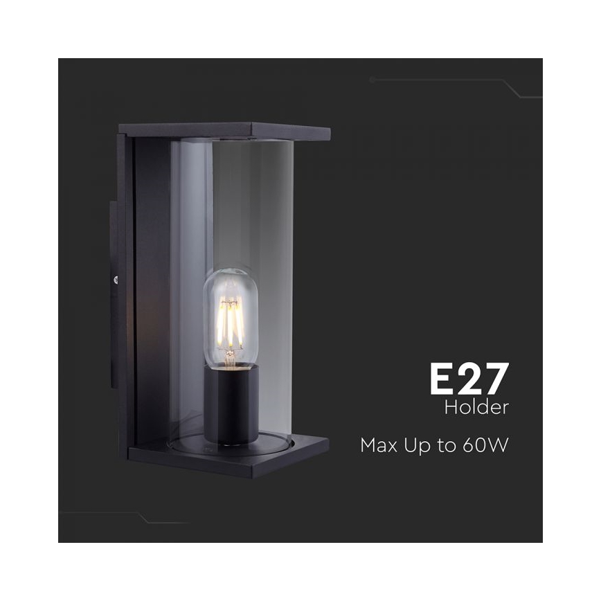 Applique murale d'extérieur 1x E27 60W 230V IP44 noire