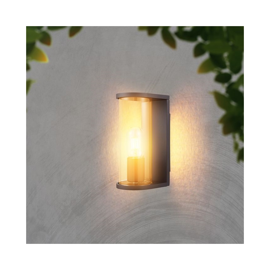Applique murale d'extérieur 1xE27/60W/230V IP44 noire/verre fumé