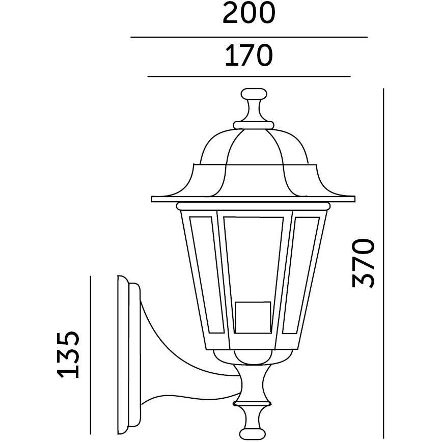 Applique murale d'extérieur 1xE27/60W/230V IP44 or