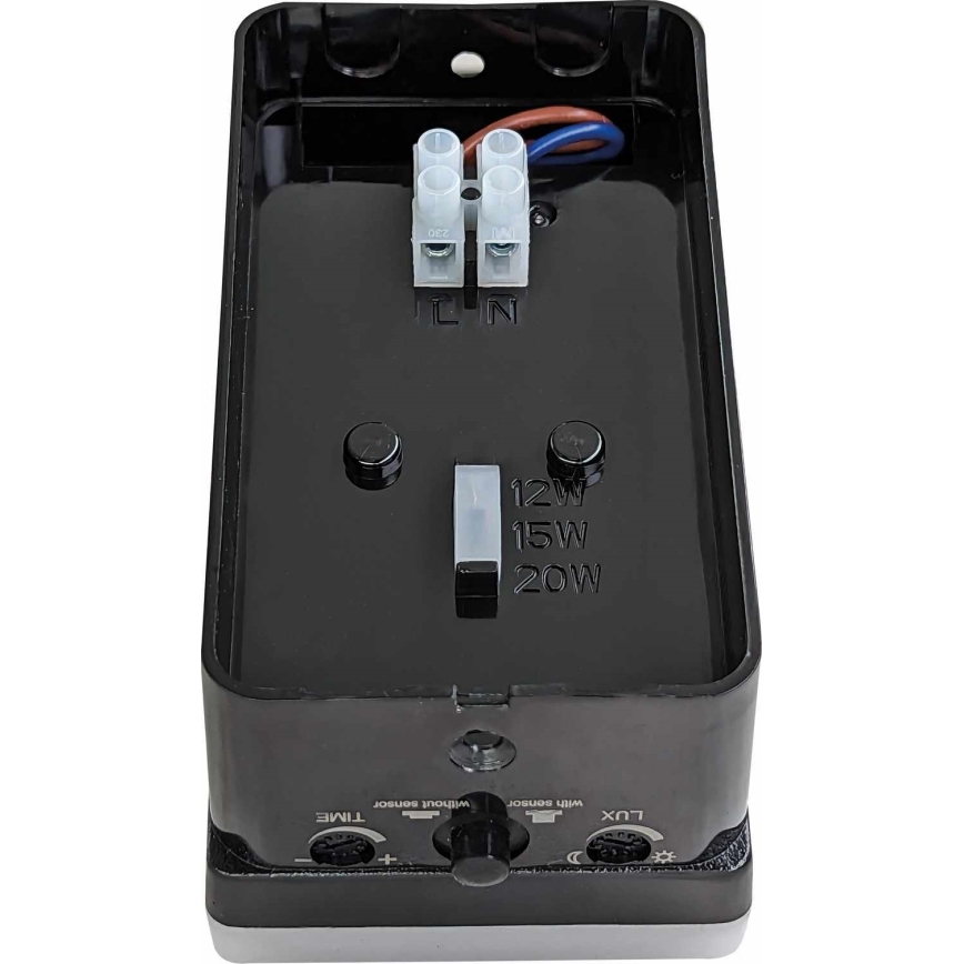 Applique murale d'extérieur dimmable à LED avec détecteur de mouvement et capteur crépusculaire LED/12/15/20W/230V IP65 noire