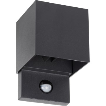 Applique murale d'extérieur avec détecteur REKA LED/7W/230V IP54, anthracite au design carré