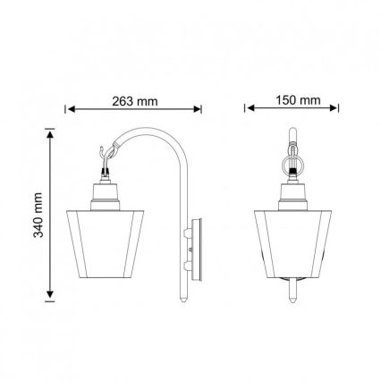 Applique murale d'extérieur GIZA 1xE27/10W/230V IP44