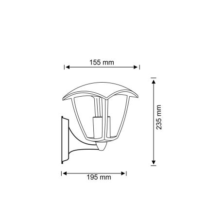 Applique murale d'extérieur IGMA 1xE27/12W/230V IP44
