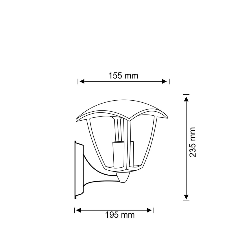 Applique murale d'extérieur IGMA 1xE27/12W/230V IP44