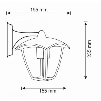 Applique murale d'extérieur IGMA 1xE27/12W/230V IP44