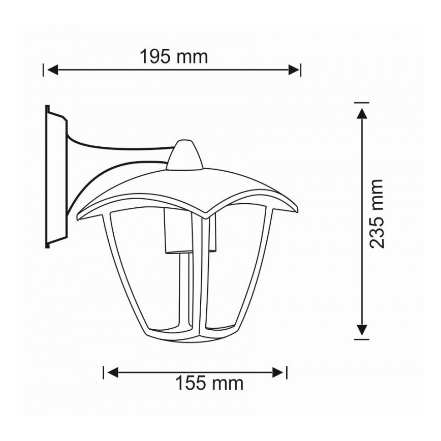 Applique murale d'extérieur IGMA 1xE27/12W/230V IP44