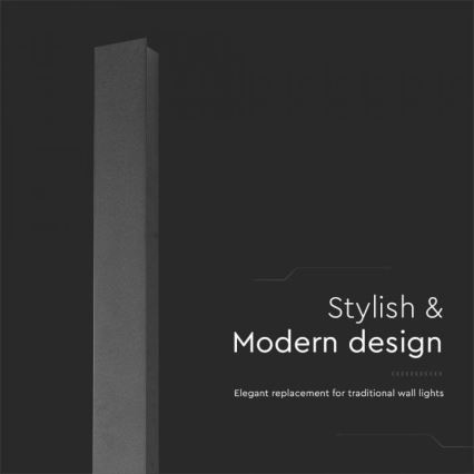 Applique murale d'extérieur LED, 10 W, 230 V, 3000 K, IP65, 51 cm, anthracite