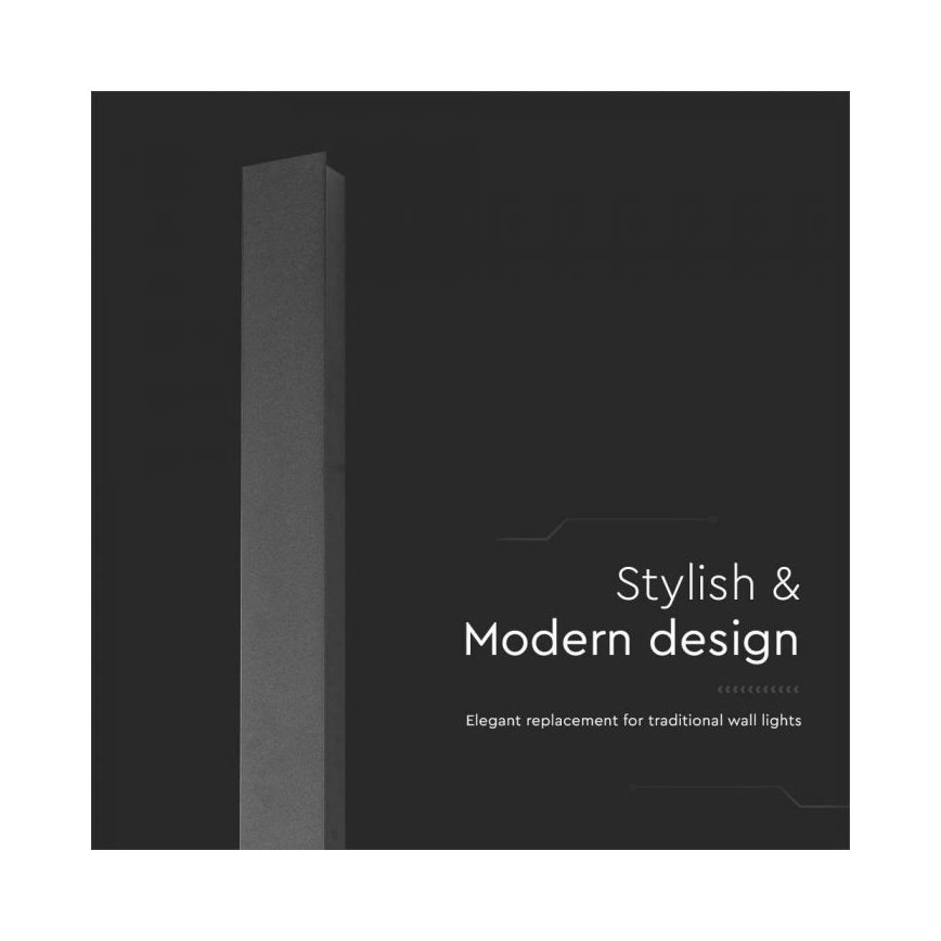 Applique murale d'extérieur LED, 10 W, 230 V, 3000 K, IP65, 51 cm, anthracite