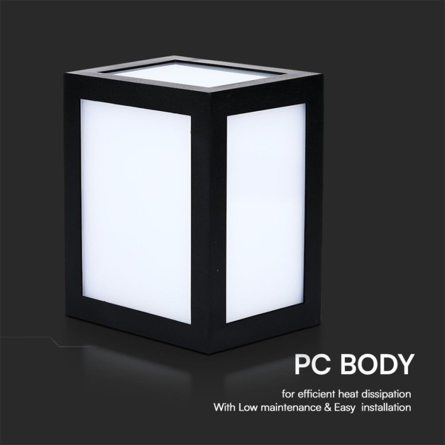 Applique murale d'extérieur LED/12 W/230 V 6400 K IP65 noire