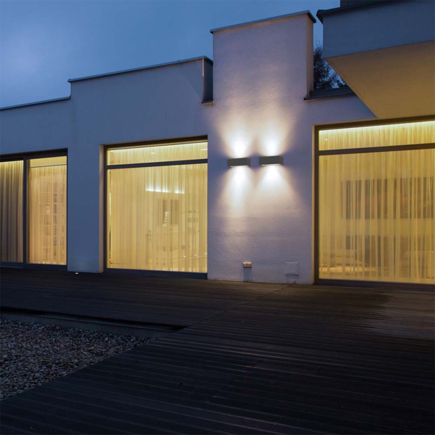 Applique murale d'extérieur LED 24W 230V 3000K IP65 anthracite