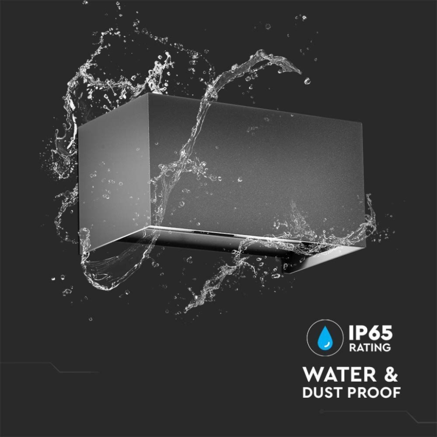 Applique murale d'extérieur LED 24W 230V 3000K IP65 anthracite