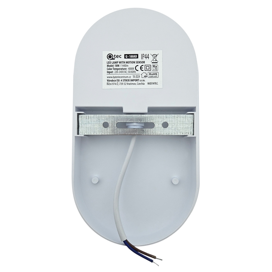 Applique murale d'extérieur LED avec détecteur de mouvement LED/18W/230V IP44 anthracite