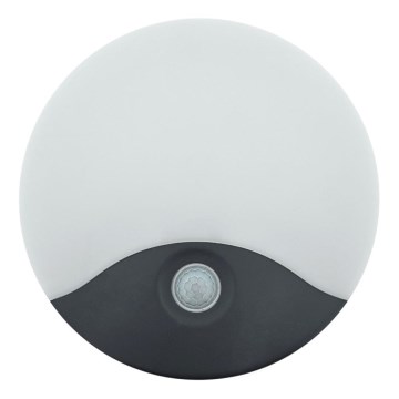 Applique murale d'extérieur LED avec détecteur de mouvement — 18 W, 230 V, IP44, blanche