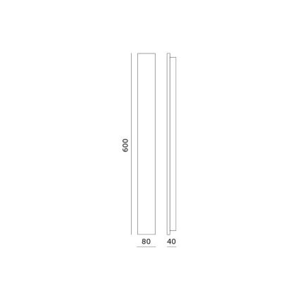Applique murale d'extérieur LED MIRANA, 12 W / 230 V, 4000 K, IP44, 60 cm, noire