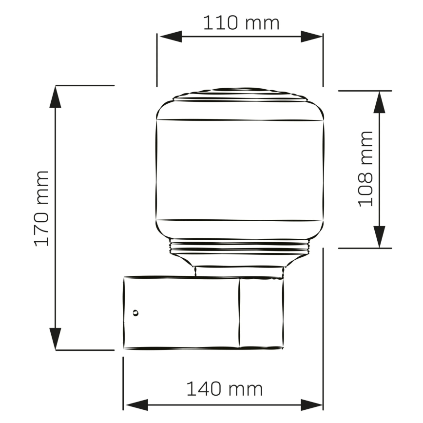 Applique murale d'extérieur MADRID — 1x E27, 12 W, 230 V, IP44, noire