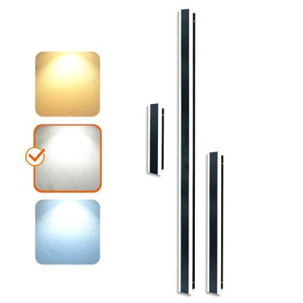 Applique murale d'extérieur MIRANA S LED/25W/230V 4000K IP44 120 cm noire