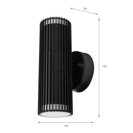 Applique murale d'extérieur orientable LANTHEA 2xGU10/11W/230V IP44 noir