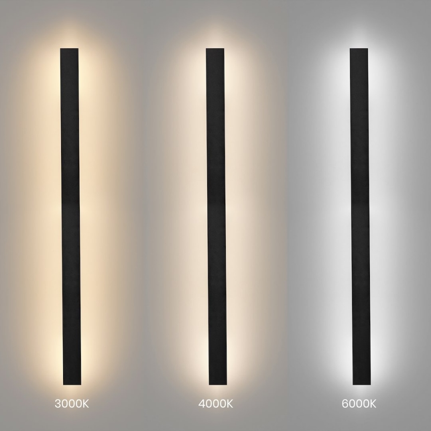Applique murale d'extérieur LED WOW LED/20W/230V 3000/4000/6000K 120 cm IP54 noire