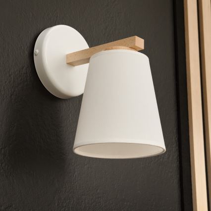 Applique murale ELLIE 1xE27/60W/230V hêtre