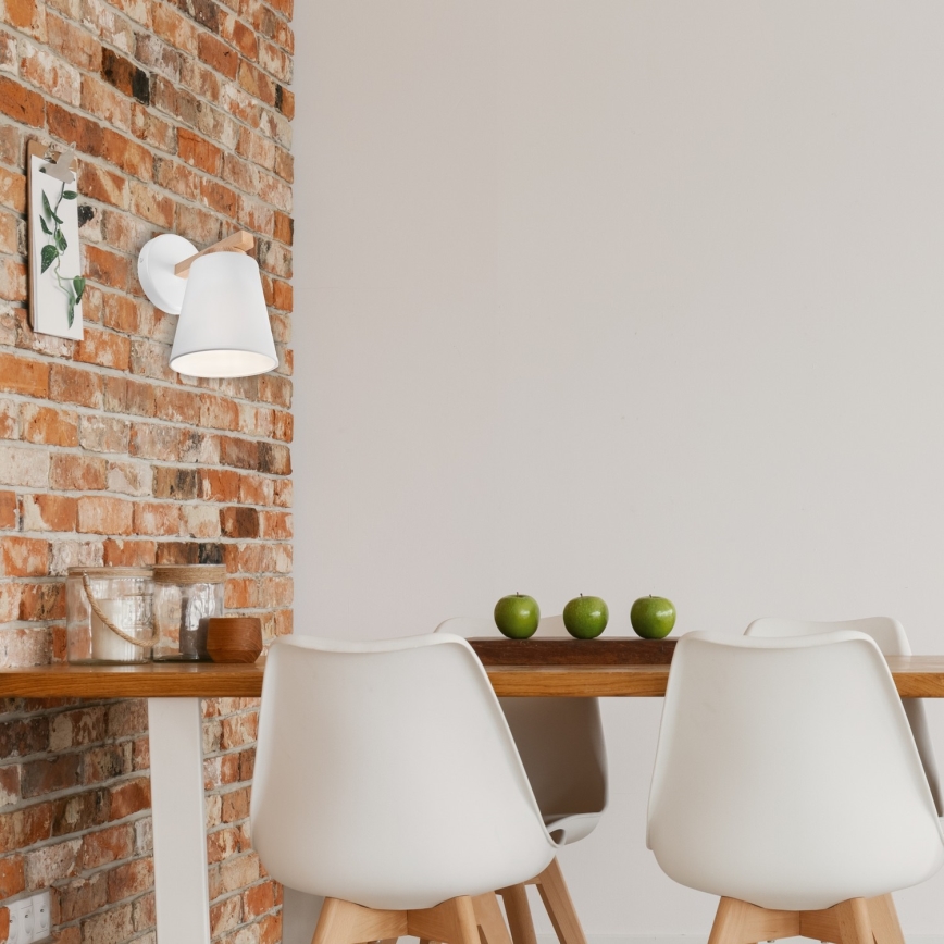 Applique murale ELLIE 1xE27/60W/230V hêtre