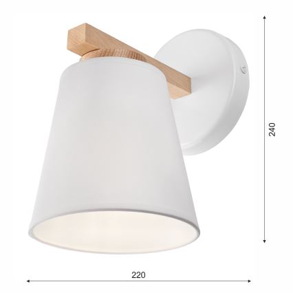 Applique murale ELLIE 1xE27/60W/230V hêtre