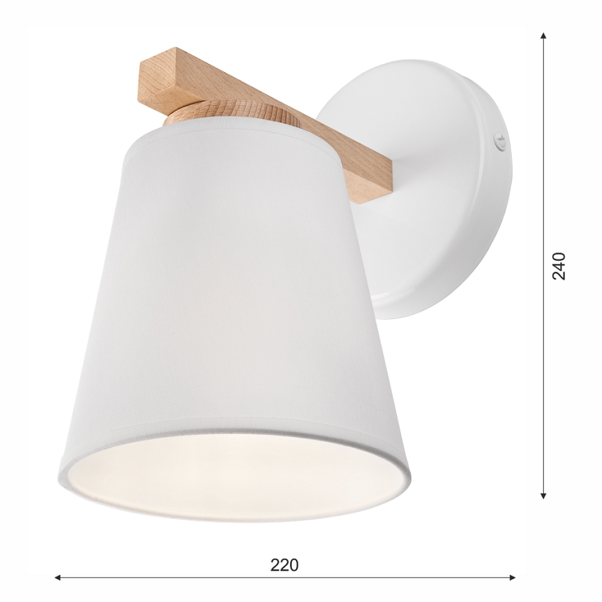 Applique murale ELLIE 1xE27/60W/230V hêtre