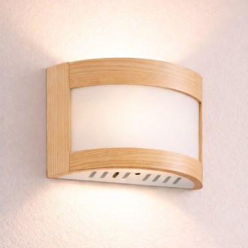 Applique murale ELODIE 1xE27/60W/230V en hêtre