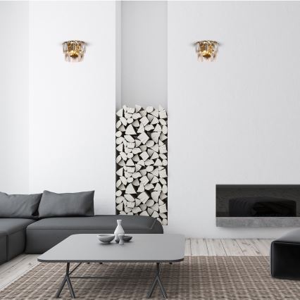 Applique murale en cristal CHELSEA 2xE14/40W/230V dorée