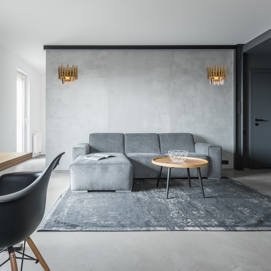 Applique murale en cristal MADISON 2xE14/40W/230V dorée