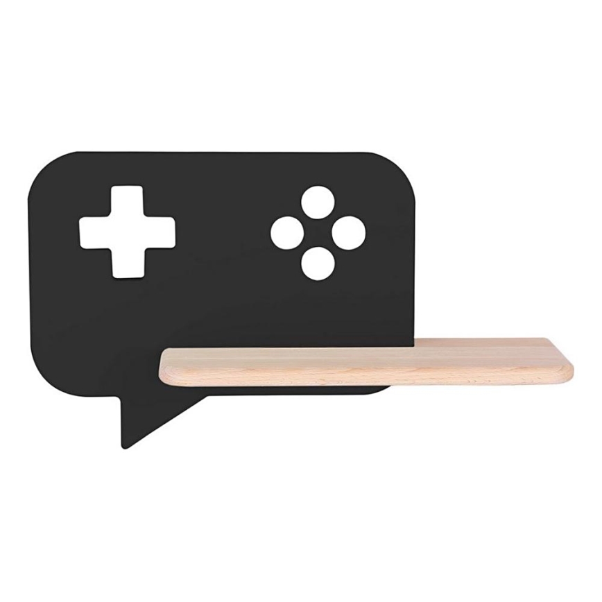 Applique murale enfant avec étagère CONSOLE LED/5W/230V noir