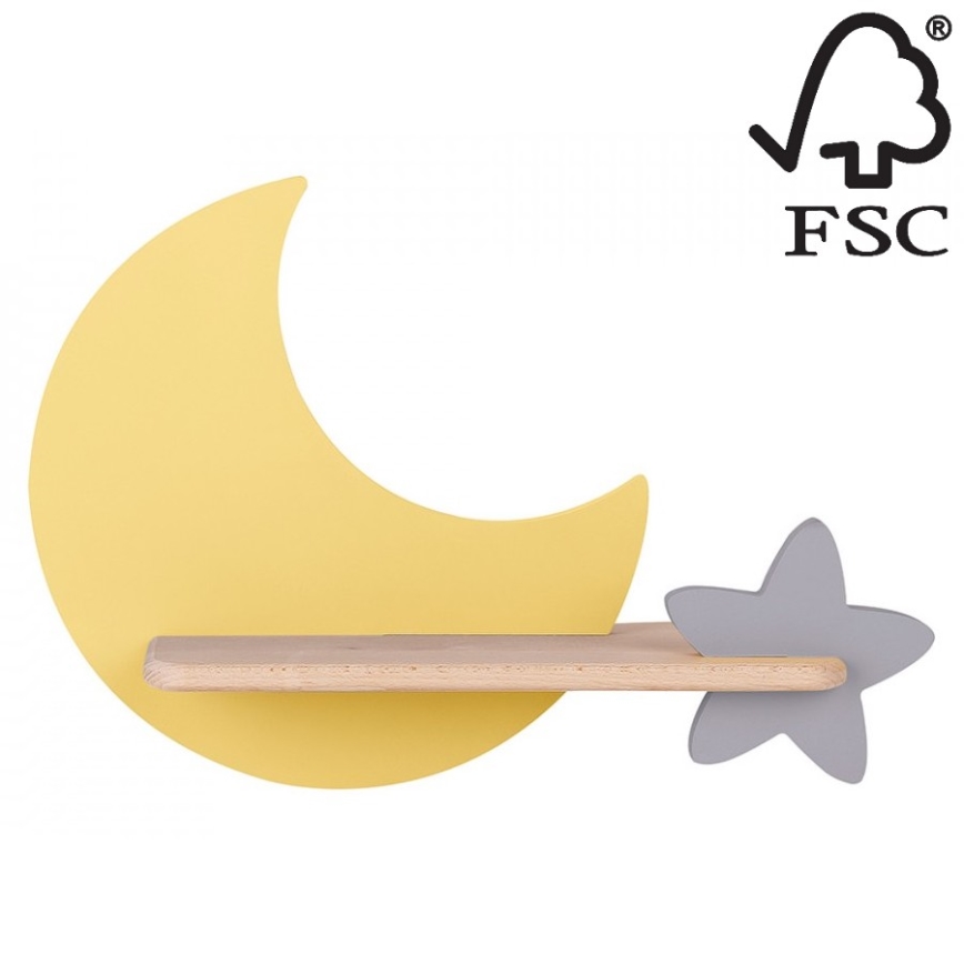 Applique murale enfant avec étagère MOON LED/5W/230V