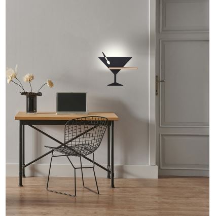 Applique murale enfant avec étagère PICCOLO LED/4W/230V noir/bois
