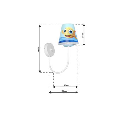 Applique murale enfant FISH 1xE14/40W/230V