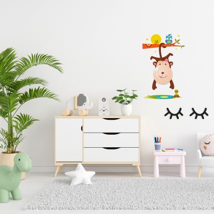 Applique murale enfant MONKEY 1xLED/0,6W/3xAAA