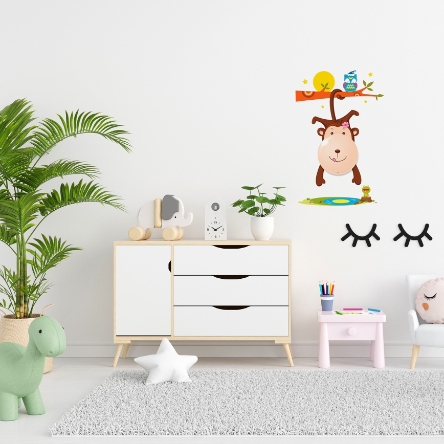 Applique murale enfant MONKEY 1xLED/0,6W/3xAAA