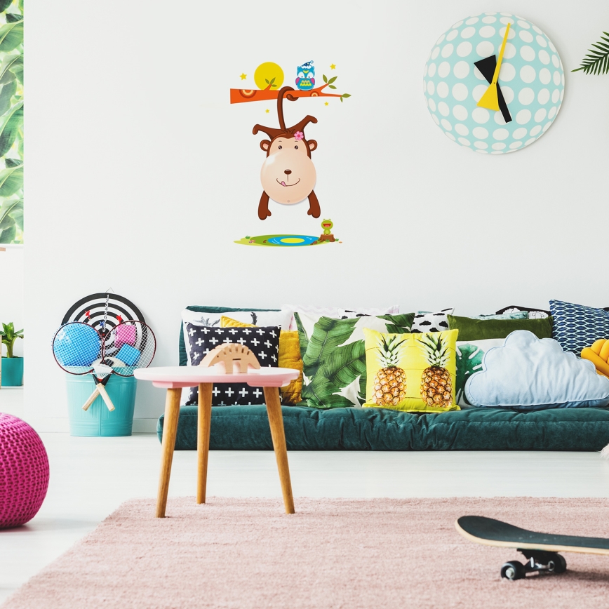 Applique murale enfant MONKEY 1xLED/0,6W/3xAAA