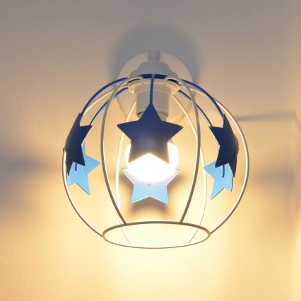 Applique murale enfant STARS 1xE27/15W/230V bleu/blanc