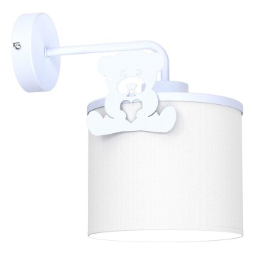 Applique murale enfant SWEET 1xE27/15W/230V blanc/bleu/ourson