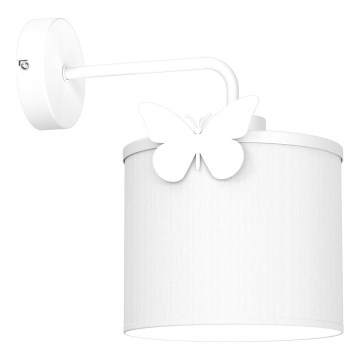 Applique murale enfant SWEET 1xE27/15W/230V blanc/papillon